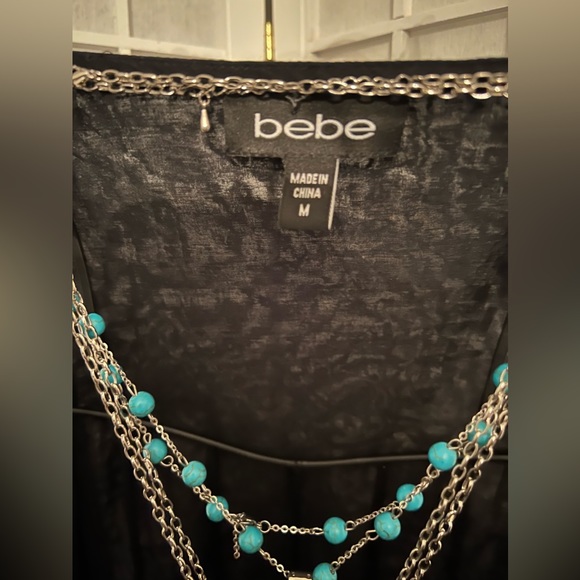 BEBE Black Suede Fringe Vest & Mini Skirt Set - Picture 6 of 8